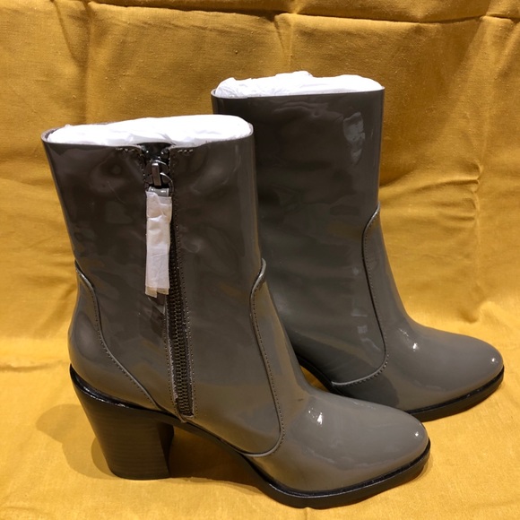 Splendid Roselyn Patent Stacked Heel Sock Boots - Picture 7 of 8